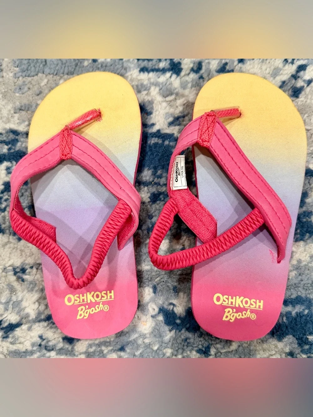 OshKosh B'gosh Girls' Pink to Yellow Ombre Flip Flop Sandals